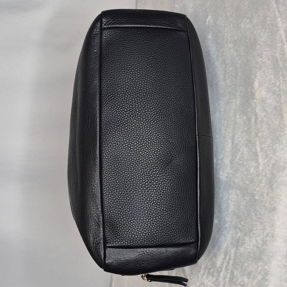 Vince Camuto Black Leather Handbag with Gold Accents - Picture 7 of 17